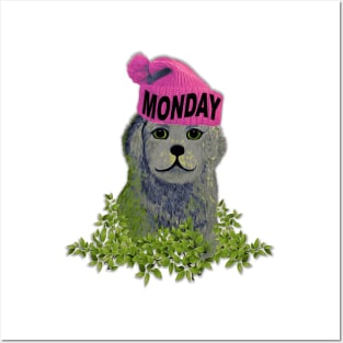 Monday Mood Beanie Puppy Posters and Art